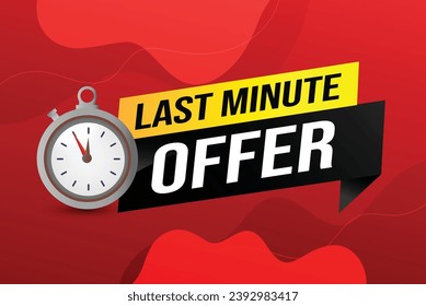 Last minute Angebot für Banner Design Vorlage für Marketing. Letzte Chance Werbung oder Einzelhandel. Hintergrundbanner-Plakat Modernes Grafikdesign für Geschäft, Online-Shop, Website