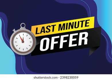 Last minute Angebot für Banner Design Vorlage für Marketing. Letzte Chance Werbung oder Einzelhandel. Hintergrundbanner-Plakat Modernes Grafikdesign für Geschäft, Online-Shop, Website