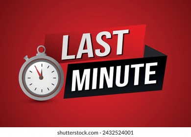 Last minute offer watch countdown Banner design template for marketing. Last chance promotion or retail. background banner poster modern graphic design for store shop, online store, website

