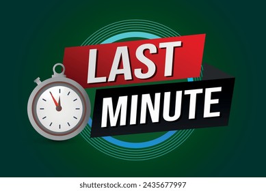 Last minute offer watch countdown Banner design template for marketing. Last chance promotion or retail. background banner poster modern graphic design for store shop, online store, website

