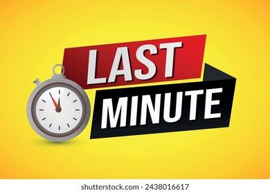 Last minute offer watch countdown Banner design template for marketing. Last chance promotion or retail. background banner poster modern graphic design for store shop, online store, website


