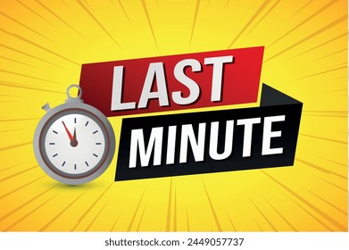 Last minute offer watch countdown Banner design template for marketing. Last chance promotion or retail. background banner poster modern graphic design for store shop, online store, website

