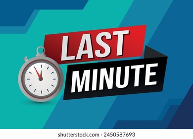 Last Minute Angebot Watch Countdown Banner Design Vorlage für die Vermarktung. Last Chance Promotion oder Retail. Hintergrund Banner Poster Modernes Grafikdesign für Shop, Online-Shop, Website

