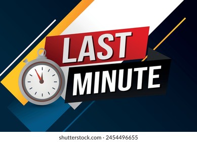 Last minute offer watch countdown Banner design template for marketing. Last chance promotion or retail. background banner poster modern graphic design for store shop, online store, website

