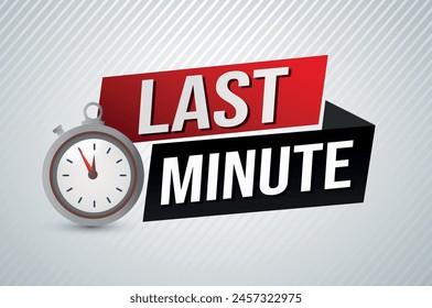 Last minute offer watch countdown Banner design template for marketing. Last chance promotion or retail. background banner poster modern graphic design for store shop, online store, website

