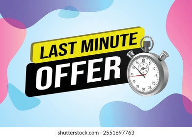 Modelo de design de banner de contagem regressiva de última hora para marketing. Última chance de promoção ou varejo. fundo banner poster design gráfico moderno para loja, loja online, site

