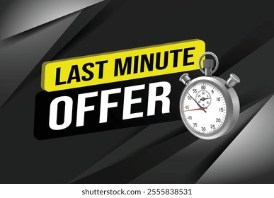 Last minute offer watch countdown Banner design template for marketing. Last chance promotion or retail. background banner poster modern graphic design for store shop, online store, website

