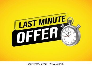 Last minute offer watch countdown Banner design template for marketing. Last chance promotion or retail. background banner poster modern graphic design for store shop, online store, website

