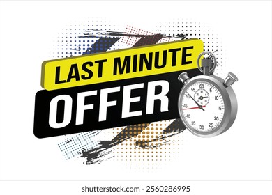 Last minute offer watch countdown Banner design template for marketing. Last chance promotion or retail. background banner poster modern graphic design for store shop, online store, website

