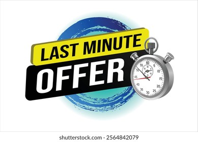 Last minute offer watch countdown Banner design template for marketing. Last chance promotion or retail. background banner poster modern graphic design for store shop, online store, website

