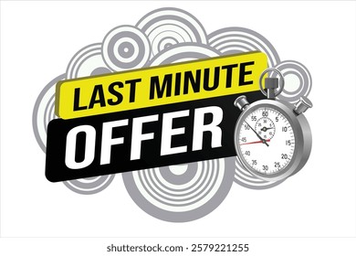 Last minute offer watch countdown Banner design template for marketing. Last chance promotion or retail. background banner poster modern graphic design for store shop, online store, website

