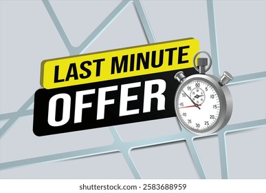 Last minute offer watch countdown Banner design template for marketing. Last chance promotion or retail. background banner poster modern graphic design for store shop, online store, website

