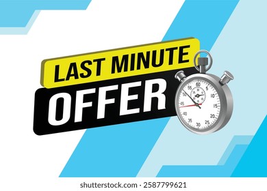 Last minute offer watch countdown Banner design template for marketing. Last chance promotion or retail. background banner poster modern graphic design for store shop, online store, website

