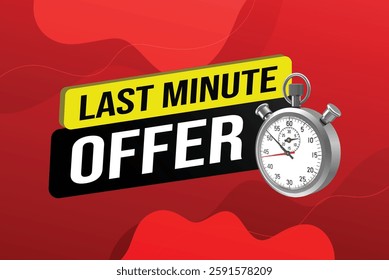 Last minute offer watch countdown Banner design template for marketing. Last chance promotion or retail. background banner poster modern graphic design for store shop, online store, website

