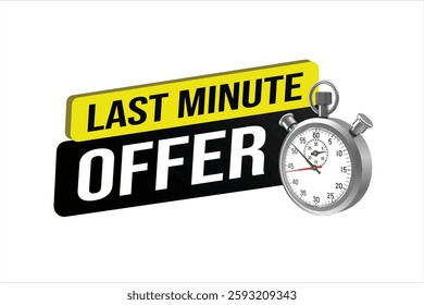 Last minute offer watch countdown Banner design template for marketing. Last chance promotion or retail. background banner poster modern graphic design for store shop, online store, website

