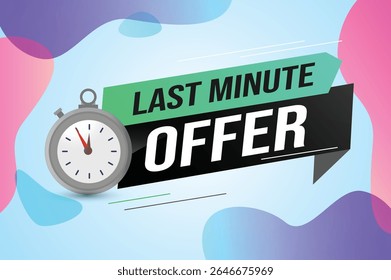 Last minute offer watch countdown Banner design template for marketing. Last chance promotion or retail. background banner poster modern graphic design for store
