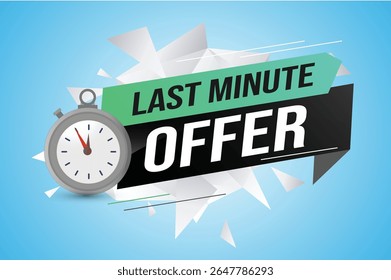 Last minute offer watch countdown Banner design template for marketing. Last chance promotion or retail. background banner poster modern graphic design for store
