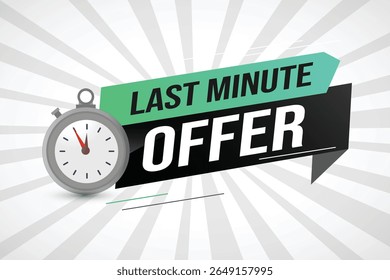 Last minute offer watch countdown Banner design template for marketing. Last chance promotion or retail. background banner poster modern graphic design for store
