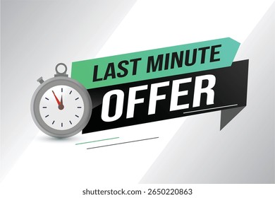Last minute offer watch countdown Banner design template for marketing. Last chance promotion or retail. background banner poster modern graphic design for store
