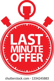 Last minute offfer stopwatch icon, vector illustration