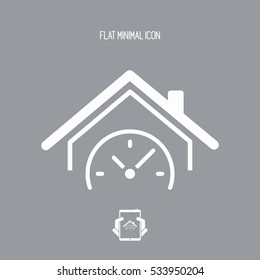 Last minute promo - House and hotel - Vector web icon