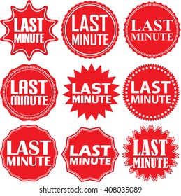 Last minute red label. Last minute red sign. Last minute red banner. Vector illustration
