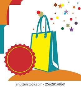 Last minute shopping day poster. Vector illustration