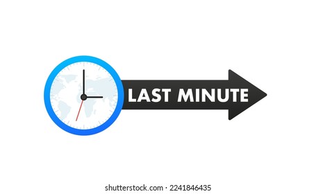 Last minute watch countdown banner design template for marketing. Airplane and airline icon.background banner poster modern graphic design for shop, online store, website, landing. Vector illustration