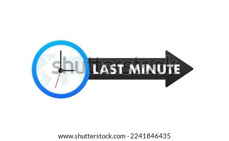 Last minute watch countdown banner design template for marketing. Airplane and airline icon.background banner poster modern graphic design for shop, online store, website, landing. Vector illustration