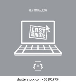 Last minute web grunge stamp link button - Vector flat icon