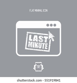 Last minute web grunge stamp link button - Vector flat icon