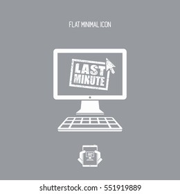 Last minute web grunge stamp link button - Vector flat icon