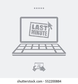 Last minute web grunge stamp link button - Vector flat icon