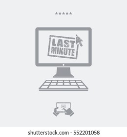 Last minute web grunge stamp link button - Vector flat icon