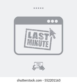 Last minute web grunge stamp link button - Vector flat icon