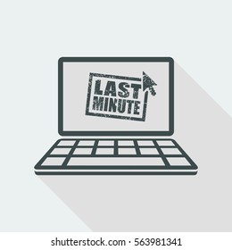 Last minute web grunge stamp link button - Vector flat icon