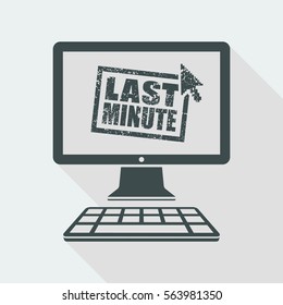 Last minute web grunge stamp link button - Vector flat icon