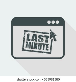 Last minute web grunge stamp link button - Vector flat icon