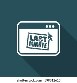 Last minute web grunge stamp link button - Vector flat icon