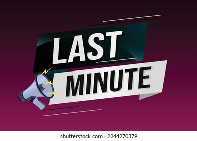 concepto de palabra de último minuto ilustración vectorial con líneas 3d estilo para la página de inicio de medios sociales, plantilla, ui, web, aplicación móvil, afiche, banner, volante, fondo, tarjeta de regalo, cupón, etiqueta, papel tapiz