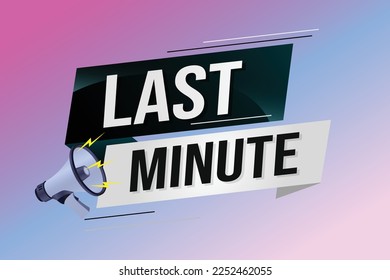 concepto de palabra de último minuto ilustración vectorial con líneas 3d estilo para la página de inicio de medios sociales, plantilla, ui, web, aplicación móvil, afiche, banner, volante, fondo, tarjeta de regalo, cupón, etiqueta, papel tapiz