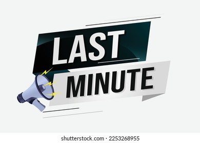 concepto de palabra de último minuto ilustración vectorial con líneas 3d estilo para la página de inicio de medios sociales, plantilla, ui, web, aplicación móvil, afiche, banner, volante, fondo, tarjeta de regalo, cupón, etiqueta, papel tapiz