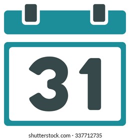 Last Month Date vector icon. Style is bicolor flat symbol, soft blue colors, rounded angles, white background.