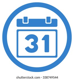 Last Month Date vector icon. Style is flat rounded symbol, cobalt color, rounded angles, white background.