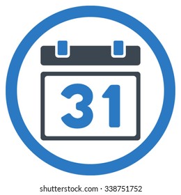 Last Month Date vector icon. Style is bicolor flat rounded symbol, smooth blue colors, rounded angles, white background.