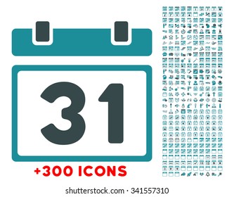 Last Month Date vector icon with additional 300 date and time management pictograms. Style is bicolor flat symbols, soft blue colors, rounded angles, white background.