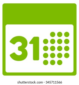 Last Month Date vector icon. Style is flat symbol, eco green color, rounded angles, white background.