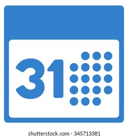Last Month Date vector icon. Style is flat symbol, cobalt color, rounded angles, white background.