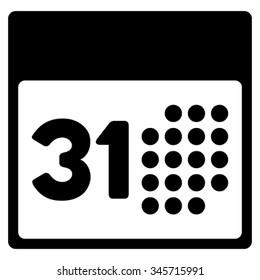 Last Month Date vector icon. Style is flat symbol, black color, rounded angles, white background.