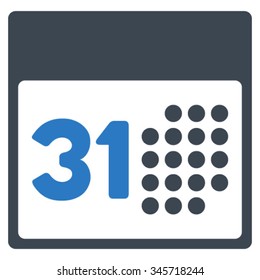 Last Month Date vector icon. Style is bicolor flat symbol, smooth blue colors, rounded angles, white background.